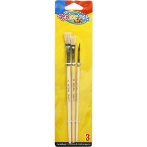 Pędzle Colorino Kids Naturalne, 3szt